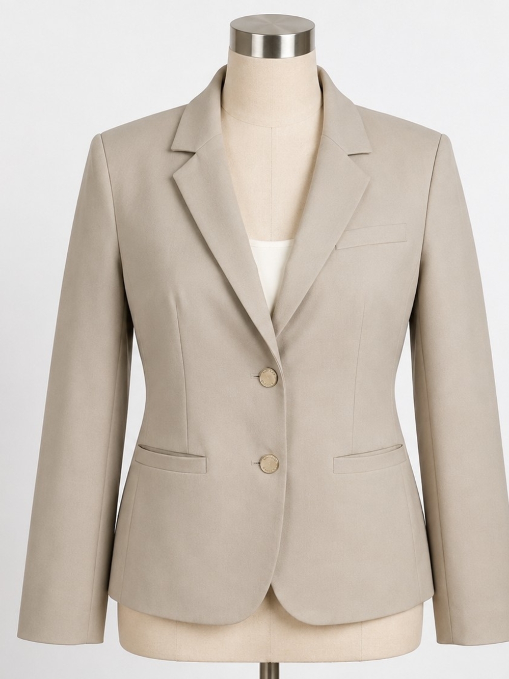 Calvin Klein Women's Tailored Two-Button Blazer in Light Beige Pre-owned (14W )